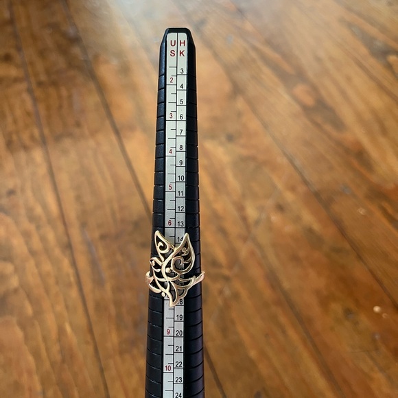 James Avery Retired 14K Yellow Gold Openwork Bird in Flight Dove cocktail ring - Picture 6 of 9